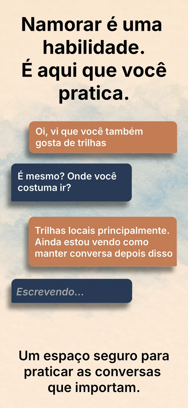 Dating Coach app — practice conversation screen