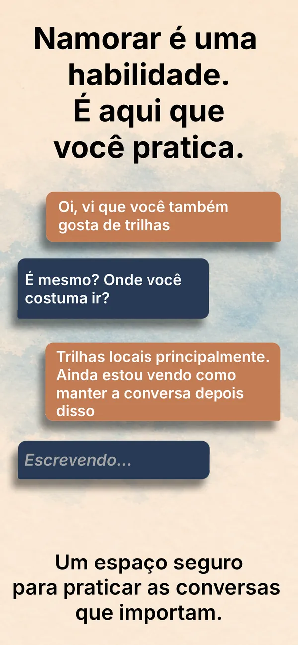 Dating Coach app — practice conversation screen