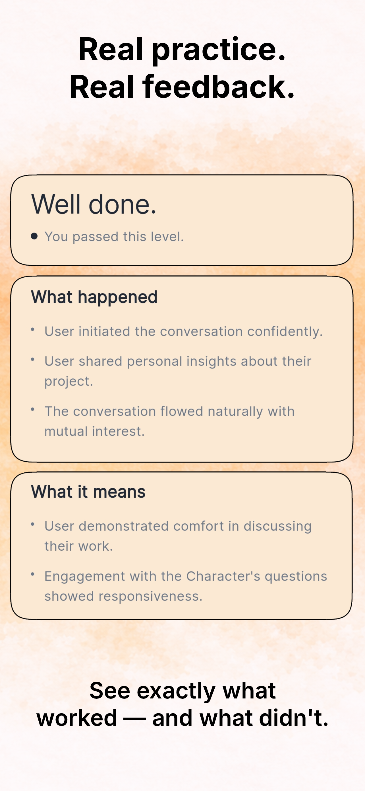 Get feedback & level up