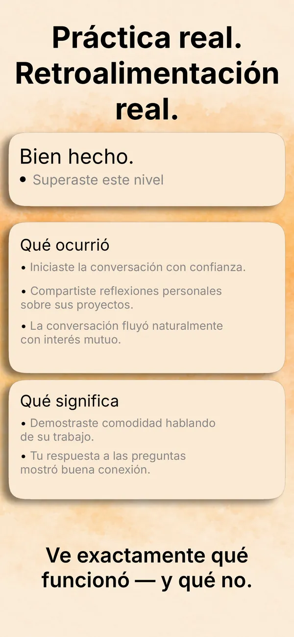 Recibe feedback y mejora