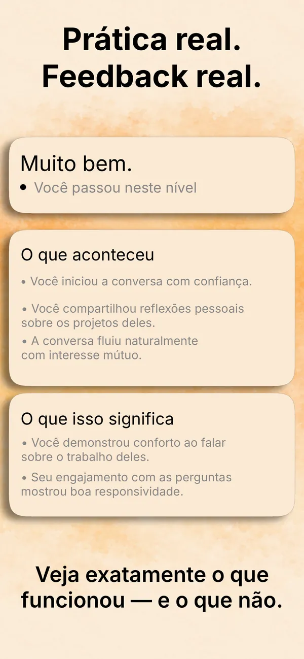 Receba feedback e evolua